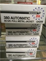 4 boxes of “Winchester”  380 auto ammo