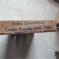 WOOD BOX-KREBS GREENHOUSE CEDAR RAPIDS, IA