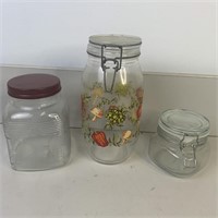 3- Glass Canisters Spice of Life Glass Canister