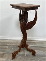 Vintage carved wood dragon table, 36 1/2" h