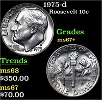 1975-d Roosevelt Dime 10c Grades Gem++ Unc