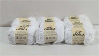 Premier Just Chenille Yarn White New 9 Total