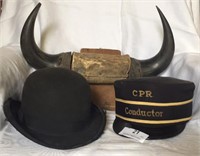 Buffalo Horns With Cpr Conductor Hat  And  Boys