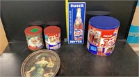 Pepsi Tins and Thermometer