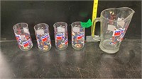 Pepsi Glasses and Pitcher