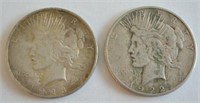 Lot of 2 Peace Silver Dollars