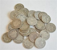 Lot of 30 Barber Silver Dimes