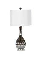 2 Lamps Chrome Ribbed Bases