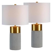 2 Lamps Cement with Gold bases