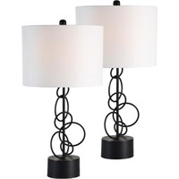 2 Lamps Black Circle Bases