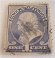 1870 - 1888 1 Cent Franklin US Postage Stamp