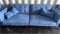 ADJUSTABLE BLUE FUTON SOFA