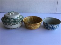 Antique Stone/Spongeware Bowls & More