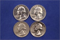(4) 1962/1963 Quarters, 90% Silver