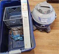 Mixed MULTI PC Lot Shop VAC & A tote and contents