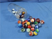 Vintage Marbles in Jelly Jar