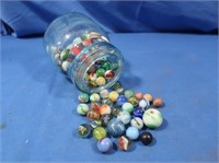 Vintage Marbles in Pint Jar