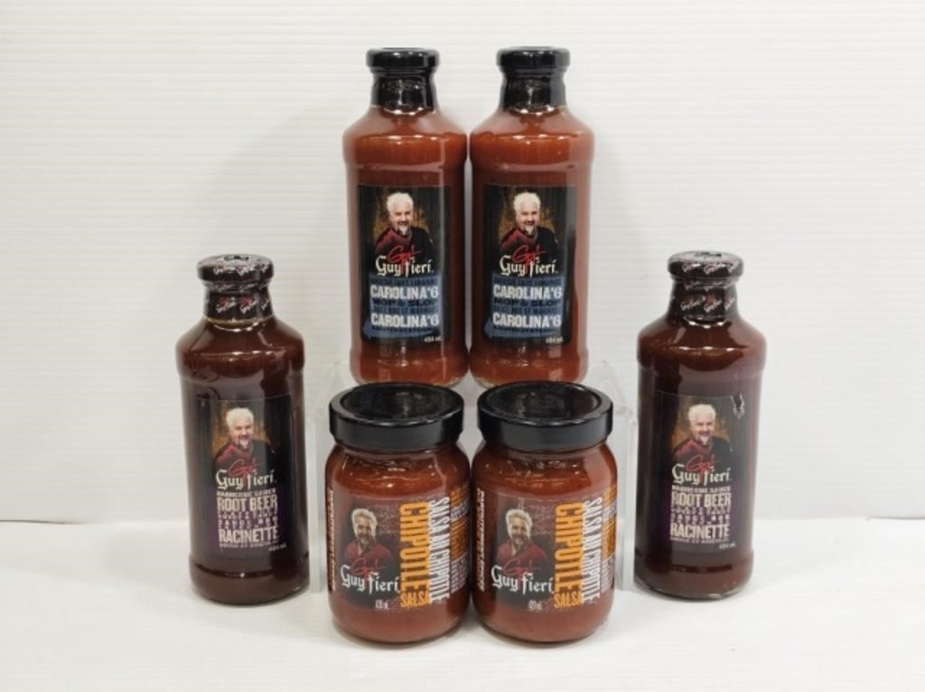 GUY FIERE -  2 SALSAS  &  4 BARBECUE SAUCES