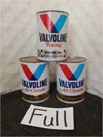 Lot of 3 Vintage Valvoline 1qt paper/tin oil cans