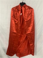 KIDS RED SATIN CLOAK WITH HOOD 43IN