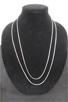 2 Sterling Silver Necklaces(27" & 30"-39.1g Total)