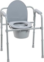 Folding Steel Bedside Commode Chair, Portable