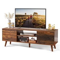 WLIVE TV Stand for 55 60 inch TV, Mid Century