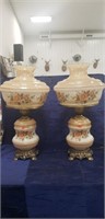 (2) Electric Hurricane Lamps (24" Tall)