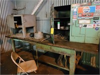 WORK BENCH, 2 METAL CABINET & CONTENTS