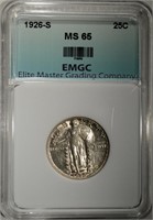 1926-S STANDING LIBERTY QUARTER, EMGC GEM BU