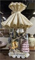 (M) Vintage Porcelain Capodimonte Lamp 47”