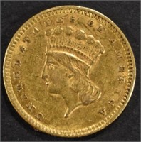 1857 T-3 $1 GOLD XF/AU