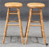 Pair of Swivel Seat Bar Stools