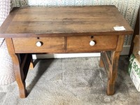 2 drawer pine desk
