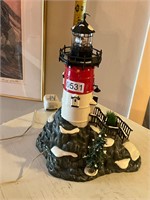 Rock Point Lighted Lighthouse- Snow Village