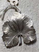Vintage Van Dell leaf brooch marked sterling