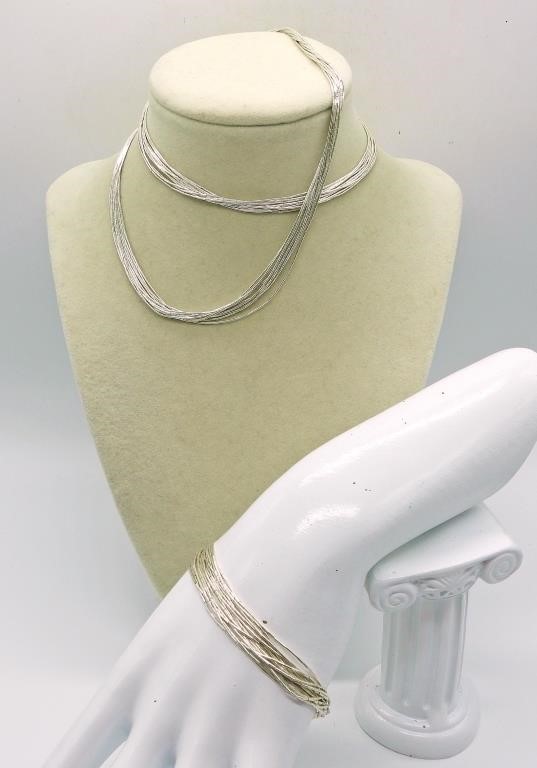 LIQUID STERLING NECKLACE & BRACELET