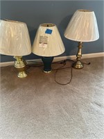 3 assorted lamps - shades - nice