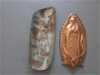 2 copper wall hangings,1 made in Israel