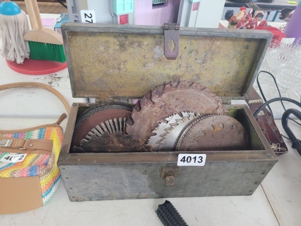 METAL BOX OF SAW BLADES