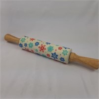 Winter theme rubber rolling pin NOT EMBOSSED