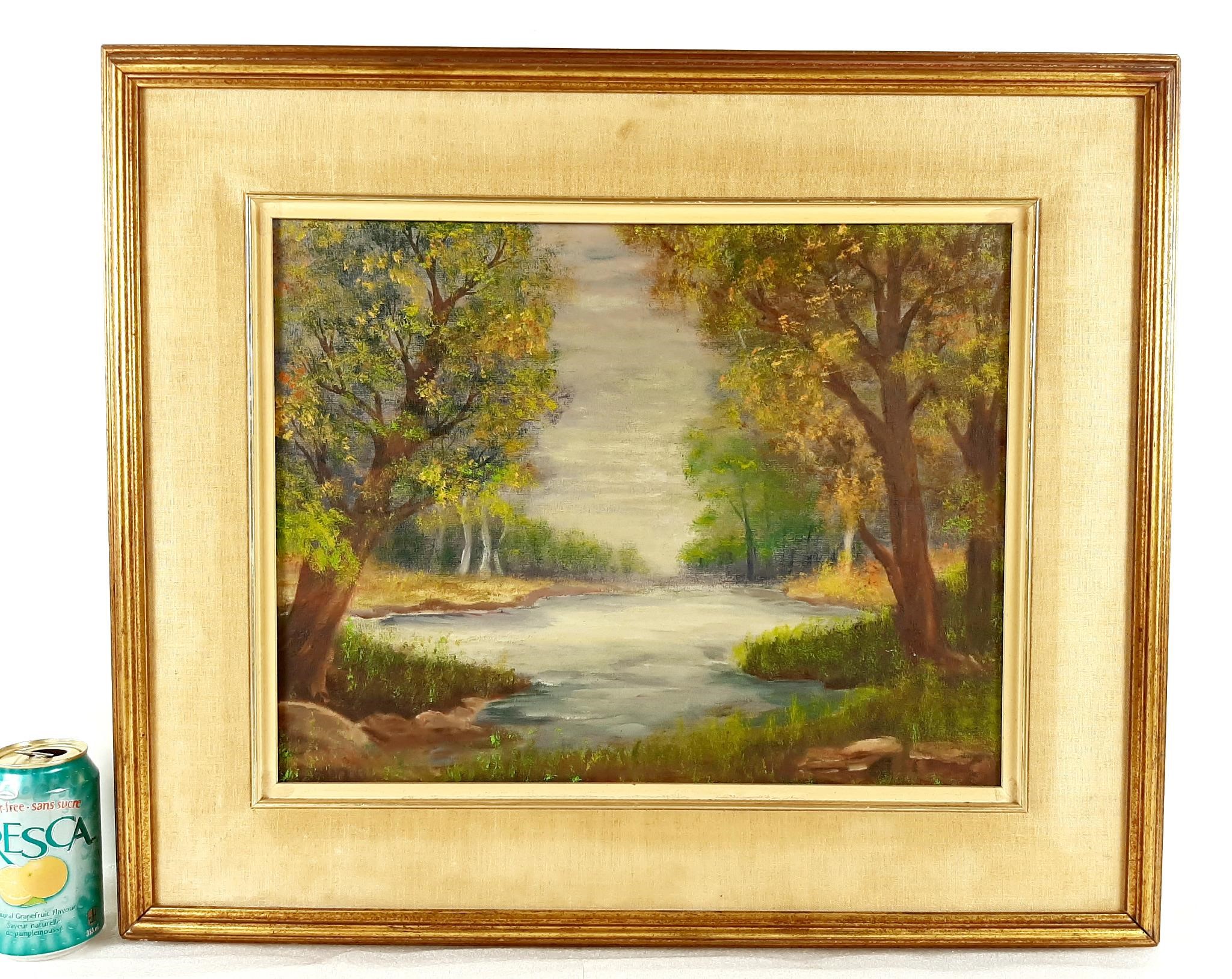 Huile sur panneau ancien 18"x14", cadre 25½"x21½"