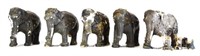 5 Papier Mache Circus Elephants