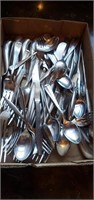 Box of stainless flatware