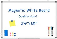 Double-Sided White Board, 24" x 18"  Magnetic
