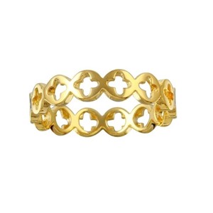 Sterling Silver-Gold Plated Clover Style Ring