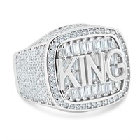 Sterling Silver-Crystal Encrusted King Ring