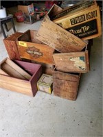 LOT OF WOOD SHIPPING BOXES- ALL HAVE NO LIDS