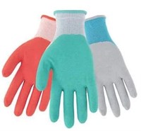 12-Pk Gardena Gloves, One Size, Various Colours