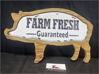 Wood and Metal Farmhouse pig sign